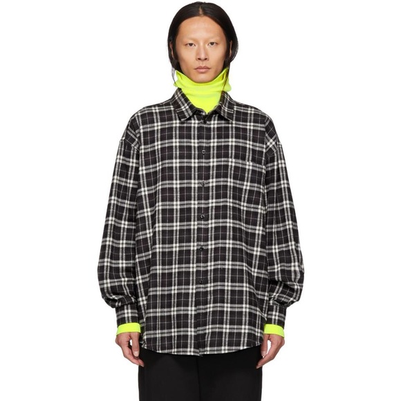 Balenciaga Other - Balenciaga Black & White Plaid Flannel Size 36